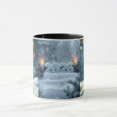 happy new year 2026 winter candle mug マグカップ (中央)