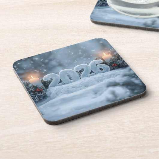 happy new year 2026 winter pine coasters コースター (左側)