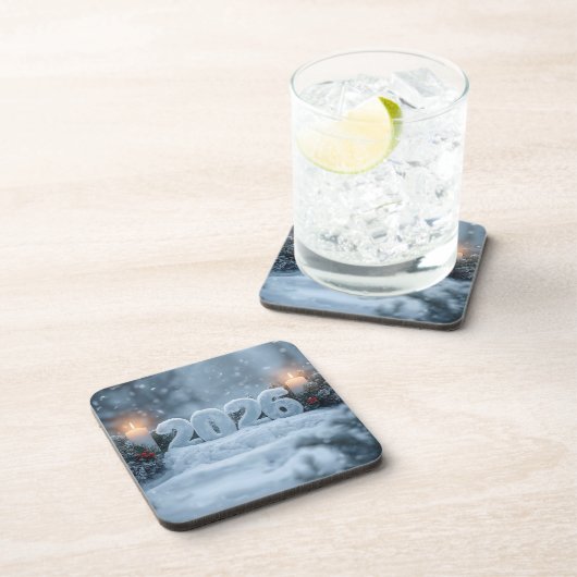 happy new year 2026 winter pine coasters コースター (右側)