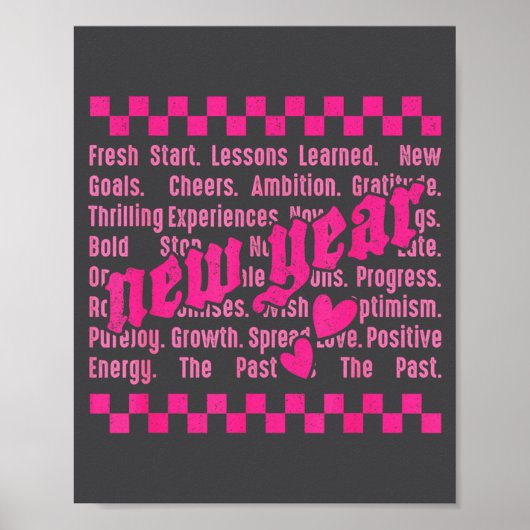 Happy New Year 2026 Words Family Matching New Year ポスター (正面)