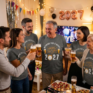 Happy New Year 2027 Beer Celebration Retro Tシャツ