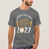 Happy New Year 2027 Beer Celebration Retro Tシャツ (正面)