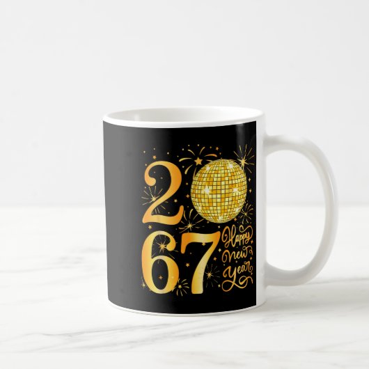Happy New Year 2067 Funny 67 Six Seven Meme New Ye コーヒーマグカップ (右)