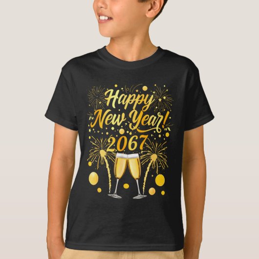 Happy New Year 2067 Funny 67 Six Seven Meme New Ye Tシャツ (正面)