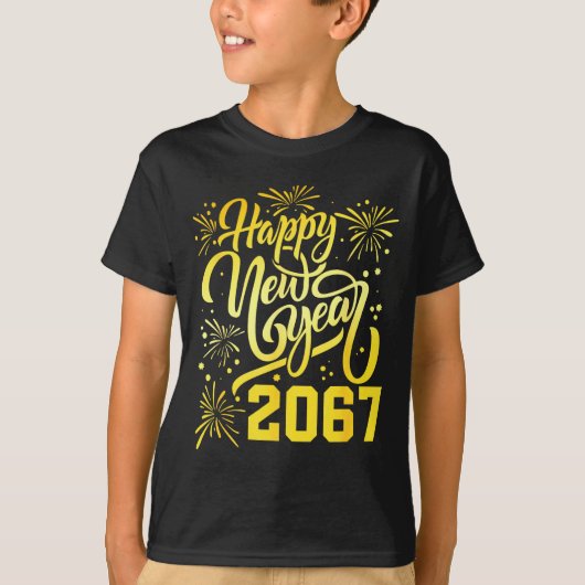 Happy New Year 2067 Funny 67 Six Seven Meme New Ye Tシャツ (正面)