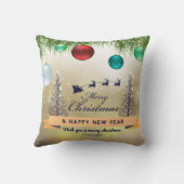 Happy New Year 25 December Print Throw Pillows クッション (裏面)