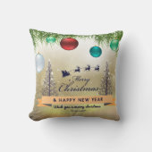 Happy New Year 25 December Print Throw Pillows  クッション (正面)