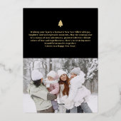 Happy New Year 3フォトアーチスクリプモダント金ゴールド 箔シーズンカード (裏面)