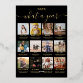 Happy New Year 3月レビューの年13写真黒 箔シーズンカード (裏面)