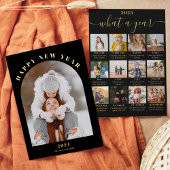 Happy New Year 3月レビューの年13写真黒 箔シーズンカード