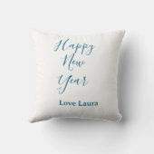 Happy new year add name love blue simple minimal h クッション (裏面)