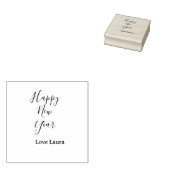 Happy new year add name love blue simple minimal h ラバースタンプ (押印)