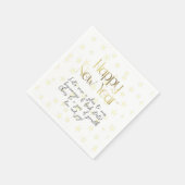 Happy New Year and Wishes金ゴールド スタンダードカクテルナプキン (角)