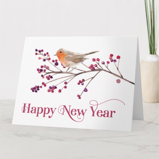 Happy New Year Announcement Holiday カード (正面)