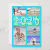 Happy New Year Aqua Multi-photo シーズンカード (正面)
