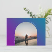 HAPPY New Year Arch楕円グラデーシはっきりしたョグラデーションント シーズンカード (スタンド正面)