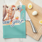 Happy new year at last キッチンタオル (四つ折り)