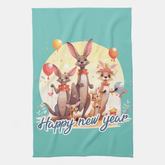 Happy new year at last キッチンタオル (縦)