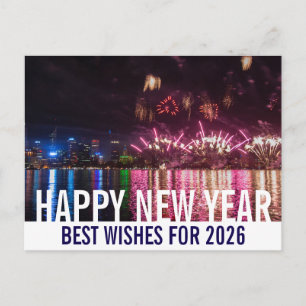 Happy New Year Australia Perth Fireworksの写真 ポストカード