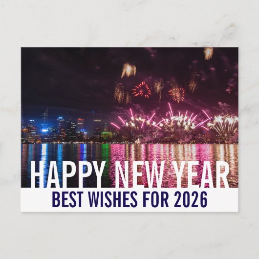 Happy New Year Australia Perth Fireworksの写真 ポストカード (正面)