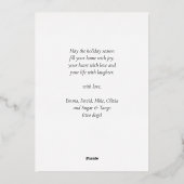 Happy New Year Black金ゴールドモダンScript Non Photo 箔シーズンカード (裏面)