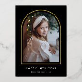 Happy New Year Black Arch写真 箔シーズンカード (正面)
