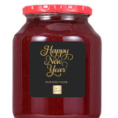 Happy New Year black gold business logo スクエアシール