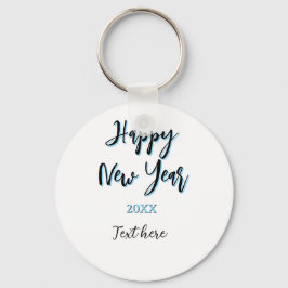 Happy new year blue black bold simple year stylish キーホルダー