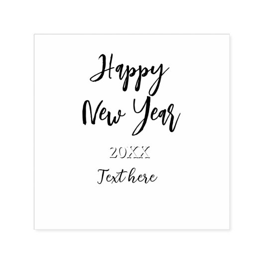 Happy new year blue black bold simple year stylish セルフインキングスタンプ (デザイン)