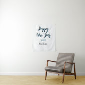 Happy new year blue black bold simple year stylish タペストリー (インサイチュ)