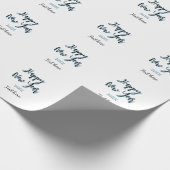 Happy new year blue black bold simple year stylish ラッピングペーパー (角)