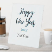 Happy new year blue black bold simple year stylish 台座サイン (インサイチュ)