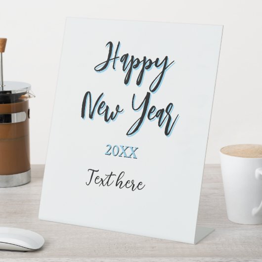 Happy new year blue black bold simple year stylish 台座サイン (インサイチュ)