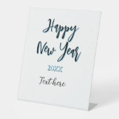 Happy new year blue black bold simple year stylish 台座サイン (正面)