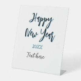 Happy new year blue black bold simple year stylish 台座サイン