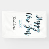 Happy new year blue black bold simple year stylish 横断幕 (横)