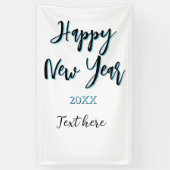 Happy new year blue black bold simple year stylish 横断幕 (縦)