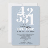 Happy New Year Blue Countdown Moving Announcement シーズンカード (正面)