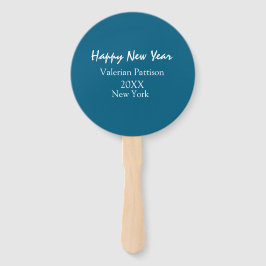 Happy new year blue name place year boho simple  ハンドファン