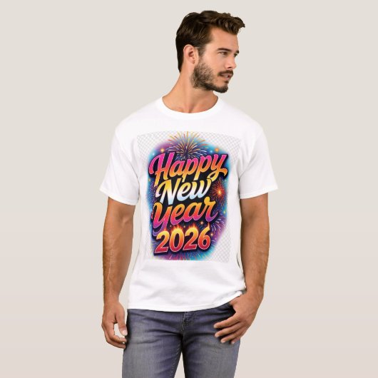 Happy New Year Bright Aesthetic Shirt Tシャツ (正面フル)