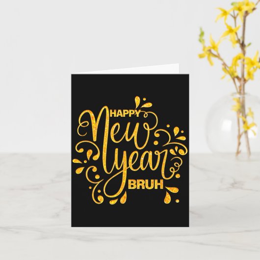 Happy New Year Bruh Nye Celebration Party Matching カード (黄色い花)