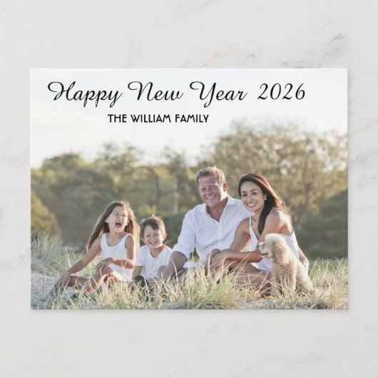 Happy New Year Calligraphy 2 Photo シーズンポストカード (正面)