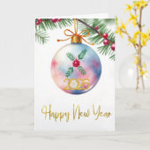 Happy New Year Card カード (黄色い花)