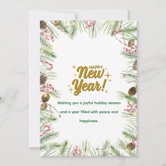 Happy New Year Card | Modern Minimal Design シーズンカード (正面)