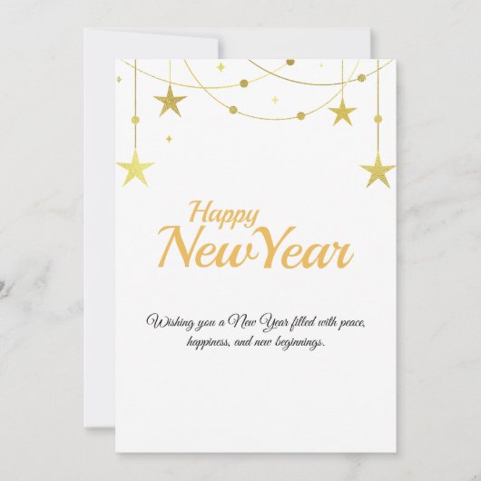 Happy New Year Card | Modern Minimal Design シーズンカード (正面)