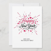 Happy New Year Card – Personalized Name or Family シーズンカード (正面)