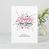 Happy New Year Card – Personalized Name or Family シーズンカード (スタンド正面)