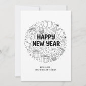Happy New Year Card – Personalized Name or Family シーズンカード (正面)