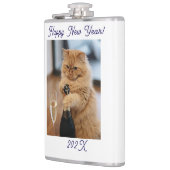  Happy New Year Cat Photo Customized  フラスク (左)