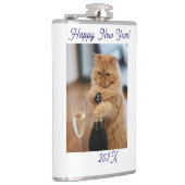  Happy New Year Cat Photo Customized  フラスク (右)